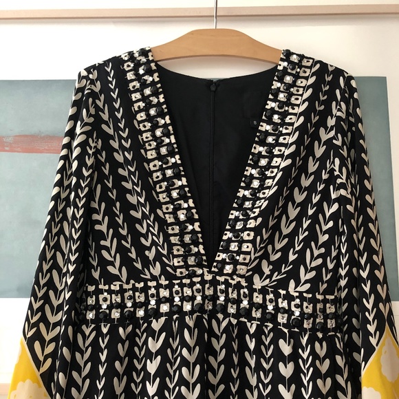 Anna Sui Silk Print Dress with Embellishment - Picture 3 of 8